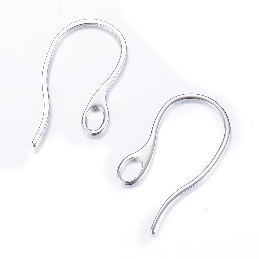 EH7176-X) 304 Stainless Steel Earring Hooks, Ear Wire, 22x11.5mm (10 PCS), BeadsBalzar Beads & Crafts