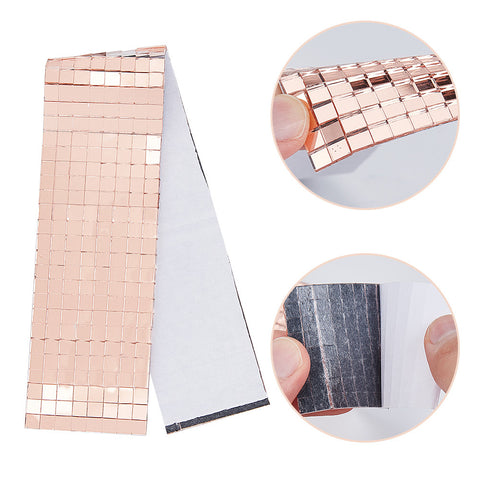 Glass Cabochons, with Self-Adhesive, Square, Mosaic Tiles for Arts DIY Crafts, Dark Salmon