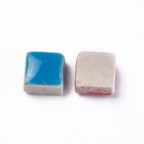 Porcelain Cabochons, Mosaic Tiles, for Home Decoration or DIY Crafts, Square, Mixed Color