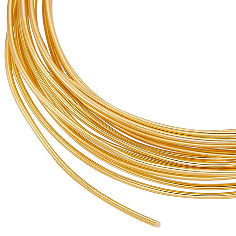 BeadsBalzar Beads & Crafts 17 Gague 18K Gold Plated Jewellery Making Brass Wire, 9.84 Feet Tarnish Resistant Brass Craft Wire for Jewelry Ornaments Making and Crafting,