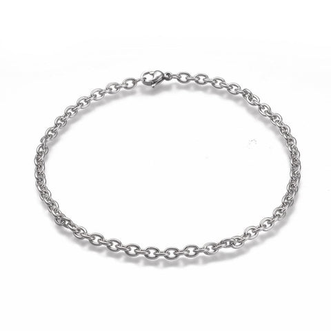 BeadsBalzar Beads & Crafts 304 Stainless Steel Cable Chain Anklets (25cm)