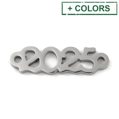 BeadsBalzar Beads & Crafts 304 Stainless Steel Connector Charms, Number 2025 Links, 20mm