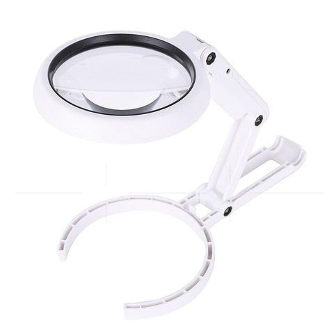 BeadsBalzar Beads & Crafts ABS Plastic Handheld and Desktop Foldable Illuminated Magnifier, with Acrylic Optical Lenses