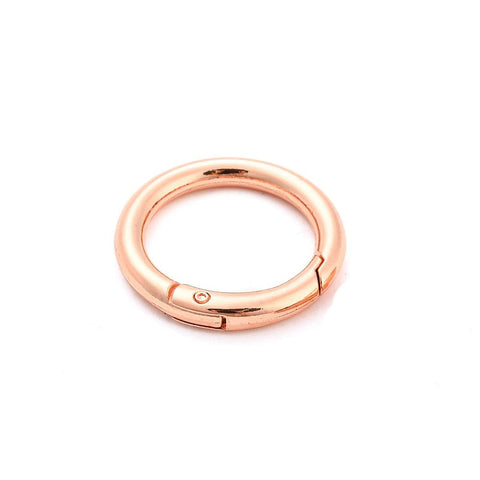 BeadsBalzar Beads & Crafts Alloy Spring Gate Rings, O Rings, Rose Gold, 35x5mm, Inner Diameter: 25mm