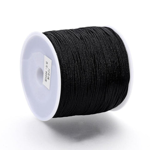 BeadsBalzar Beads & Crafts BLACK (NC7999-900) (NC7999-X) Nylon Thread, 0.8mm (100mtrs)