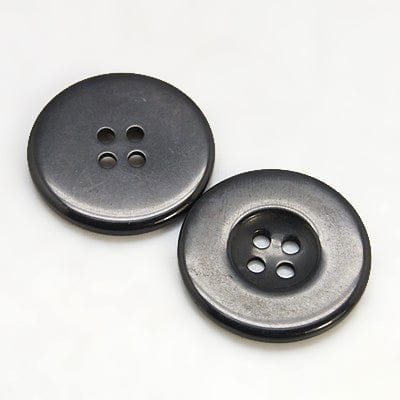 BeadsBalzar Beads & Crafts BLACK Resin Buttons, Dyed, Flat Round, 34mm