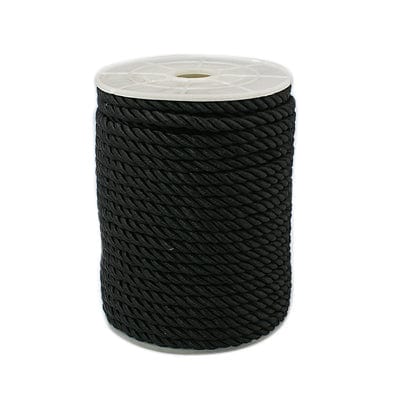 BeadsBalzar Beads & Crafts BLACK Twisted Nylon Thread, 5mm thick, about 16 meters