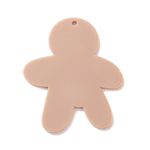 BeadsBalzar Beads & Crafts Christmas Printed Acrylic Pendants, Gingerbread Man Size: about 36x42mm