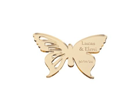 BeadsBalzar Beads & Crafts Customise Acrylic Mirror Butterfly for Wedding or Christening Favors Charm Pendant Golden