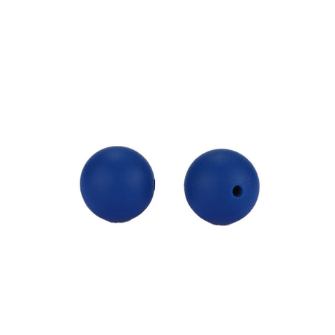 BeadsBalzar Beads & Crafts DARK BLUE Round Silicone Focal Beads, Chewing Beads For Teethers, DIY Nursing