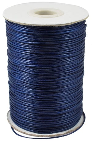 BeadsBalzar Beads & Crafts DARK BLUE Waxed Polyester Cord, Bead Cord, 0.5mm