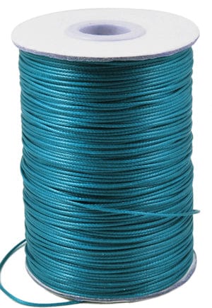 BeadsBalzar Beads & Crafts DARK CYAN Waxed Polyester Cord, Bead Cord, 0.5mm