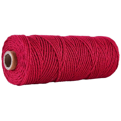 BeadsBalzar Beads & Crafts DARK RED 100 METER SPOOL Cotton String Threads, Macrame Cord, 2mm