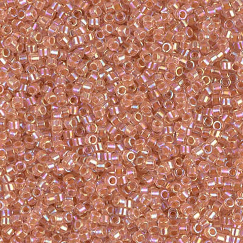 BeadsBalzar Beads & Crafts (DB0054-50G) MIYUKI DELICA 11/0 LINED PEACH AB (50 GMS)