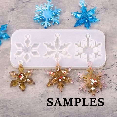 BeadsBalzar Beads & Crafts DIY Pendant Silicone Molds, Resin Casting Molds, Clay Craft Mold Tools, Snowflake