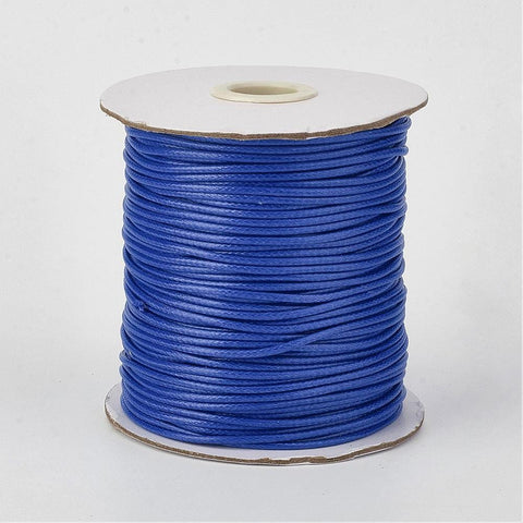 BeadsBalzar Beads & Crafts Eco-Friendly Korean Waxed Polyester Cord, Blue 0.5mm