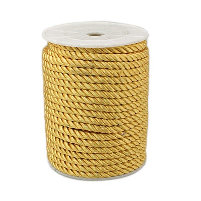 BeadsBalzar Beads & Crafts GOLD Twisted Nylon Thread, 5mm thick, about 16 meters