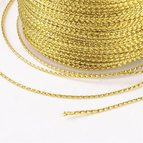 BeadsBalzar Beads & Crafts GOLDEN 0.8mm Metallic Thread, Embroidery Thread