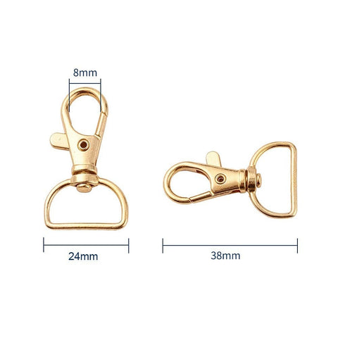 BeadsBalzar Beads & Crafts GOLDEN Zinc Alloy Swivel Lobster Claw Clasps, Swivel Snap Hook