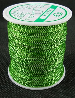 BeadsBalzar Beads & Crafts GREEN 0.8mm Metallic Thread, Embroidery Thread