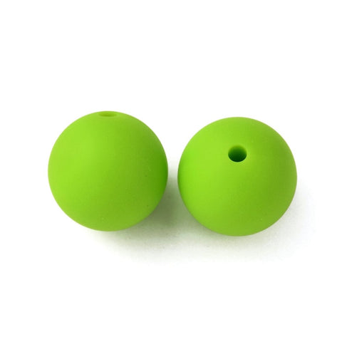 BeadsBalzar Beads & Crafts GREEN Food Grade Eco-Friendly Silicone Beads, Baby Chew Teething, Round