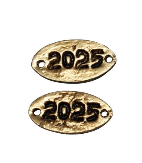 BeadsBalzar Beads & Crafts Hammered Brass 2025 links / connectors 23x12mm Antique Golden Bronze Plated