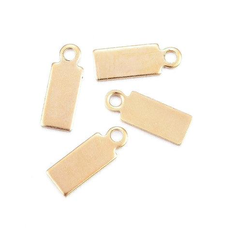 BeadsBalzar Beads & Crafts ION GOLD PLATED 304 Stainless Steel Pendants, Stamping Blank Tag Charms, Rectangle,  11x4mm