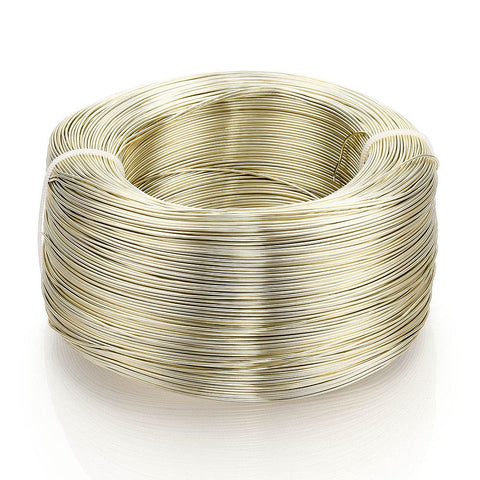 BeadsBalzar Beads & Crafts LIGHT GOLD Round 0.8mm Aluminium craft & Jewellery wire