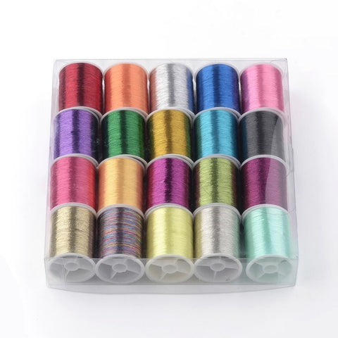 BeadsBalzar Beads & Crafts Metallic Embroidery Thread, Mixed Color, 0.1mm