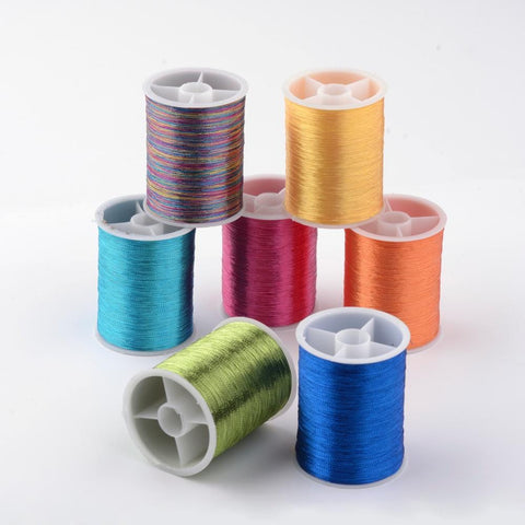 BeadsBalzar Beads & Crafts Metallic Embroidery Thread, Mixed Color, 0.1mm