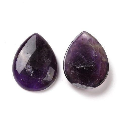 BeadsBalzar Beads & Crafts Natural Amethyst Cabochons, Teardrop, Size: about 30x40mm