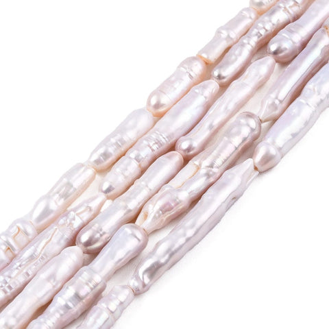 BeadsBalzar Beads & Crafts Natural Baroque Pearl Keshi Pearl, Cultured Freshwater Pearl, Toothpick, Seashell Color