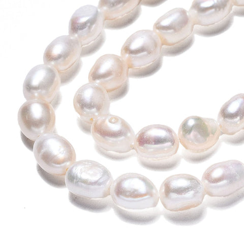 BeadsBalzar Beads & Crafts Natural Cultured Freshwater Pearl Beads Strands 8-9mm