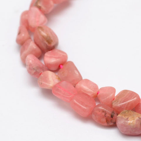 BeadsBalzar Beads & Crafts NATURAL RHODOCHROSITE Natural Bead Strands, Nuggets Size: about 4~8mm