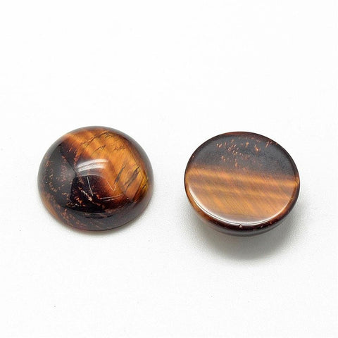 BeadsBalzar Beads & Crafts NATURAL TIGER EYE Natural Semi-Precious Cabochons, Half Round, Dyed 8mm