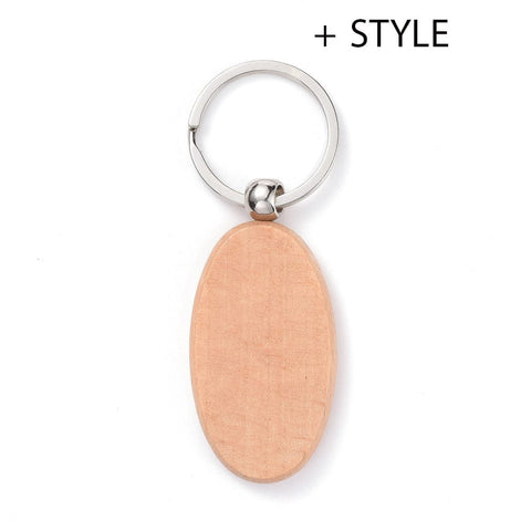 BeadsBalzar Beads & Crafts Natural Wood Keychain, with Platinum Plated Iron Split Key Rings, BurlyWood