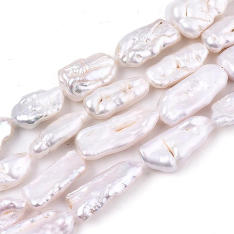 BeadsBalzar Beads & Crafts Nuggets Natural Baroque Pearl Keshi Pearl Beads, Cultured Freshwater Pearl