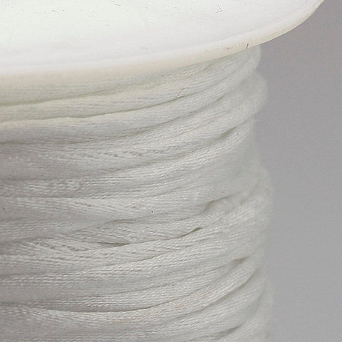 BeadsBalzar Beads & Crafts Nylon Thread, Rattail Satin Cord, White 1mm