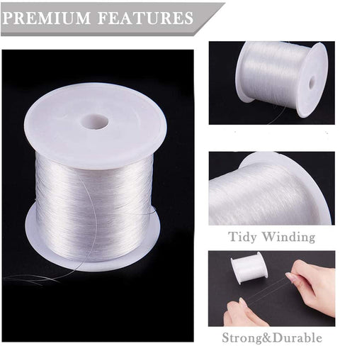 BeadsBalzar Beads & Crafts Nylon Wire, Clear Size: about 0.6mm in diameter, about 20m/roll