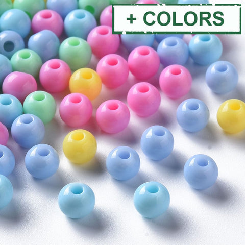 BeadsBalzar Beads & Crafts Opaque Acrylic Beads, Round, Mixed Color (6mm)