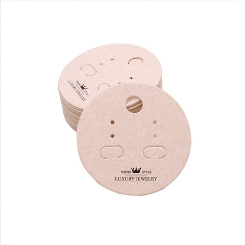 BeadsBalzar Beads & Crafts Paper Earring Display Cards, Misty Rose, Round Size: about 50mm in diameter