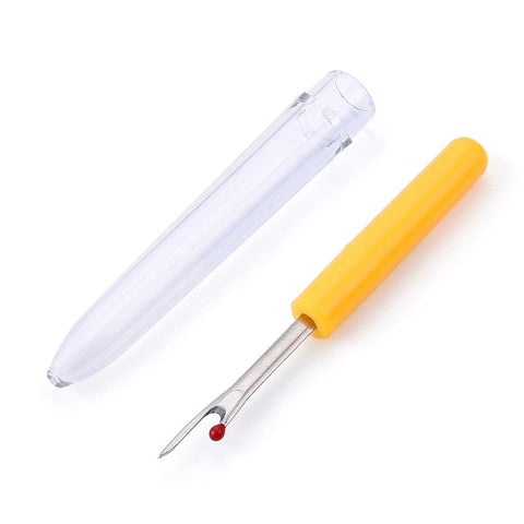 BeadsBalzar Beads & Crafts Plastic Handle Iron Seam Rippers, Platinum Metal Color, Yellow Size: about 89mm long