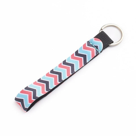 BeadsBalzar Beads & Crafts Printed Neoprene Wrist Keychain Lanyard, Keychain Holder, Wave Pattern,/ 160mm long