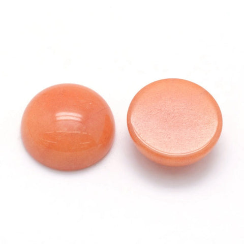 BeadsBalzar Beads & Crafts RED AVENTURINE Natural Semi-precious Gemstone Cabochon Flatbacks , Half Round, 4mm