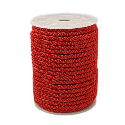 BeadsBalzar Beads & Crafts RED Twisted Nylon Thread, 5mm thick, about 16 meters