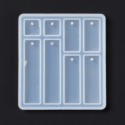 BeadsBalzar Beads & Crafts Resin DIY Pendant Silicone Molds, Resin Casting Molds, Rectangle & Square pattern