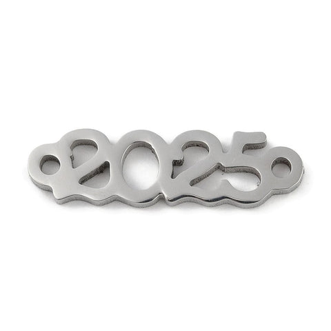 BeadsBalzar Beads & Crafts STAINLESS STEEL 304 Stainless Steel Connector Charms, Number 2025 Links, 20mm