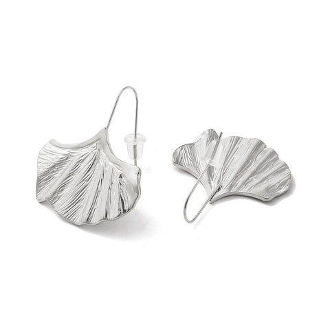 BeadsBalzar Beads & Crafts STAINLESS STEEL 304 Stainless Steel Ginkgo Leaf Dangle Earrings