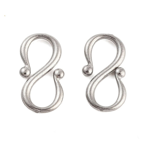 BeadsBalzar Beads & Crafts STAINLESS STEEL 304 Stainless Steel S-Hook Clasps, 6.5x13mm