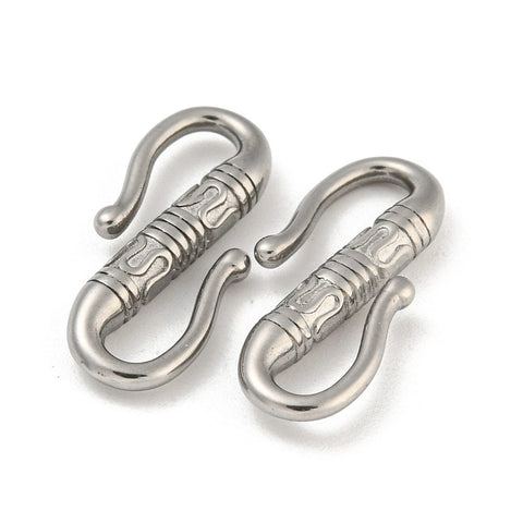 BeadsBalzar Beads & Crafts STAINLESS STEEL 304 Stainless Steel S-Hook Clasps, Double Snap Hook, 22.5mm